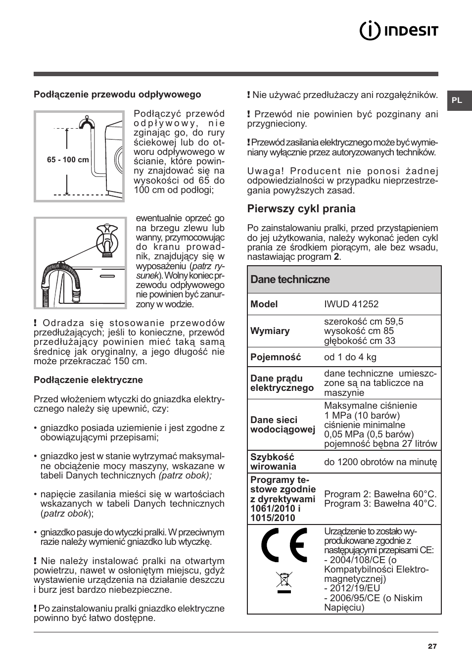 Indesit IWUD-41252-C-ECO-EU User Manual | Page 27 / 84