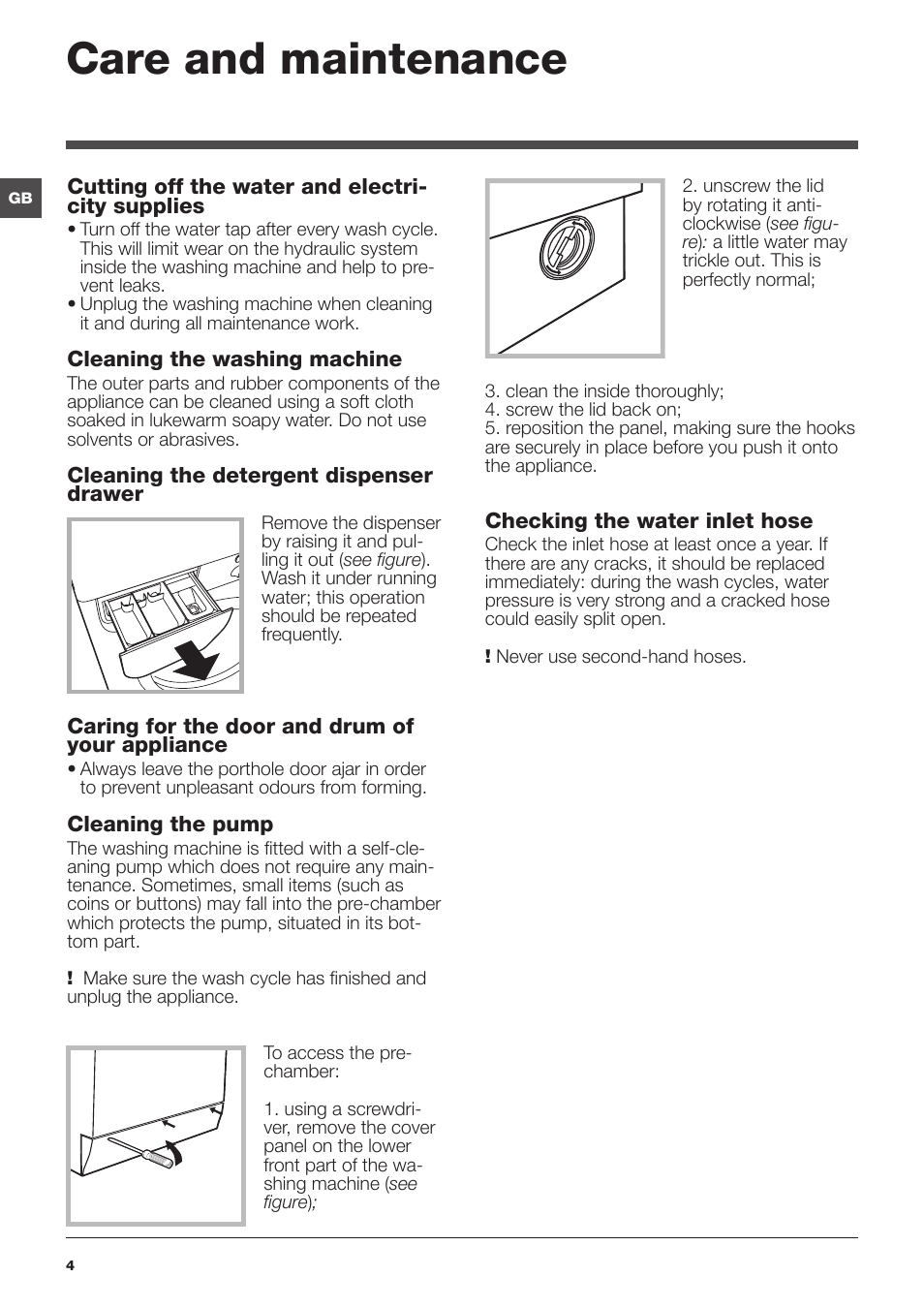 Care and maintenance | Indesit IWUD-41252-C-ECO-EU User Manual | Page 4 / 84