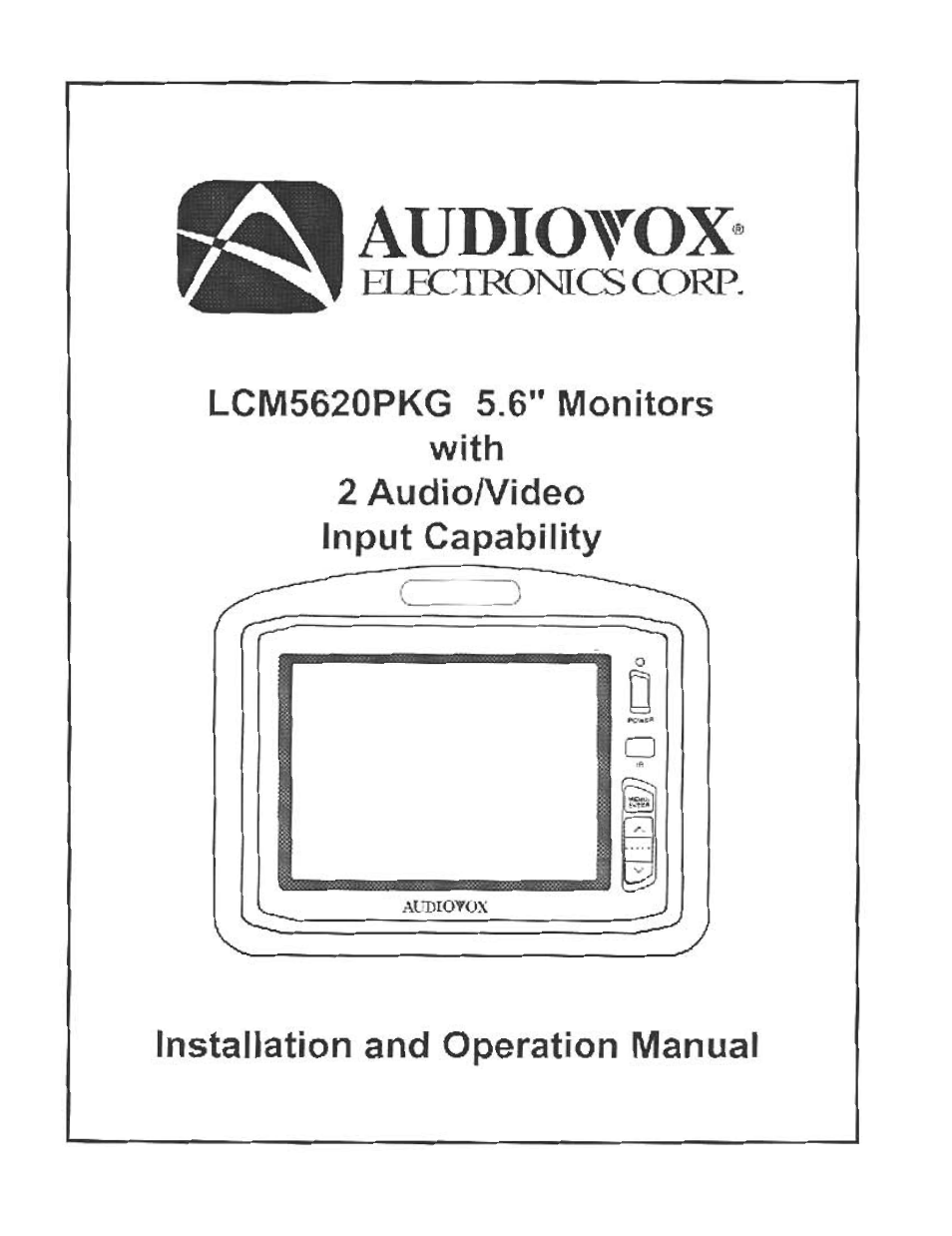 Audiovox LCM5620PKG User Manual | 16 pages