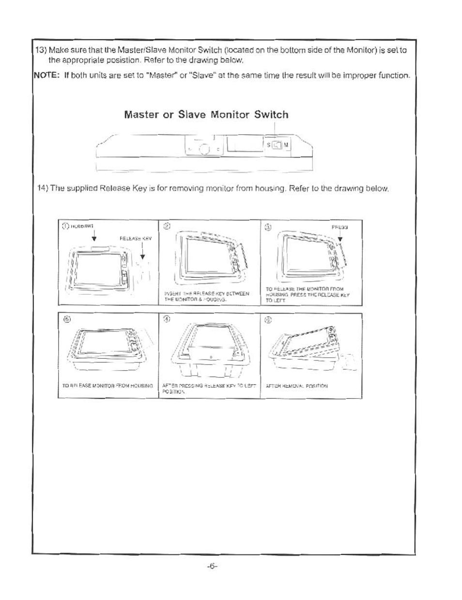 Master or slave monitor switch, Iuji | Audiovox LCM5620PKG User Manual | Page 8 / 16