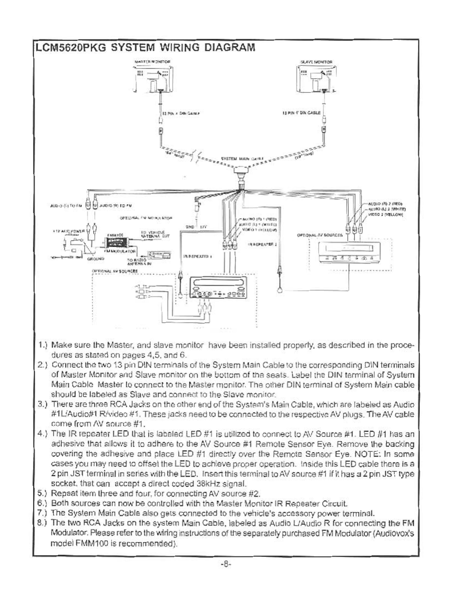 Lcm5620pkg system wiring diagram | Audiovox LCM5620PKG User Manual | Page 9 / 16