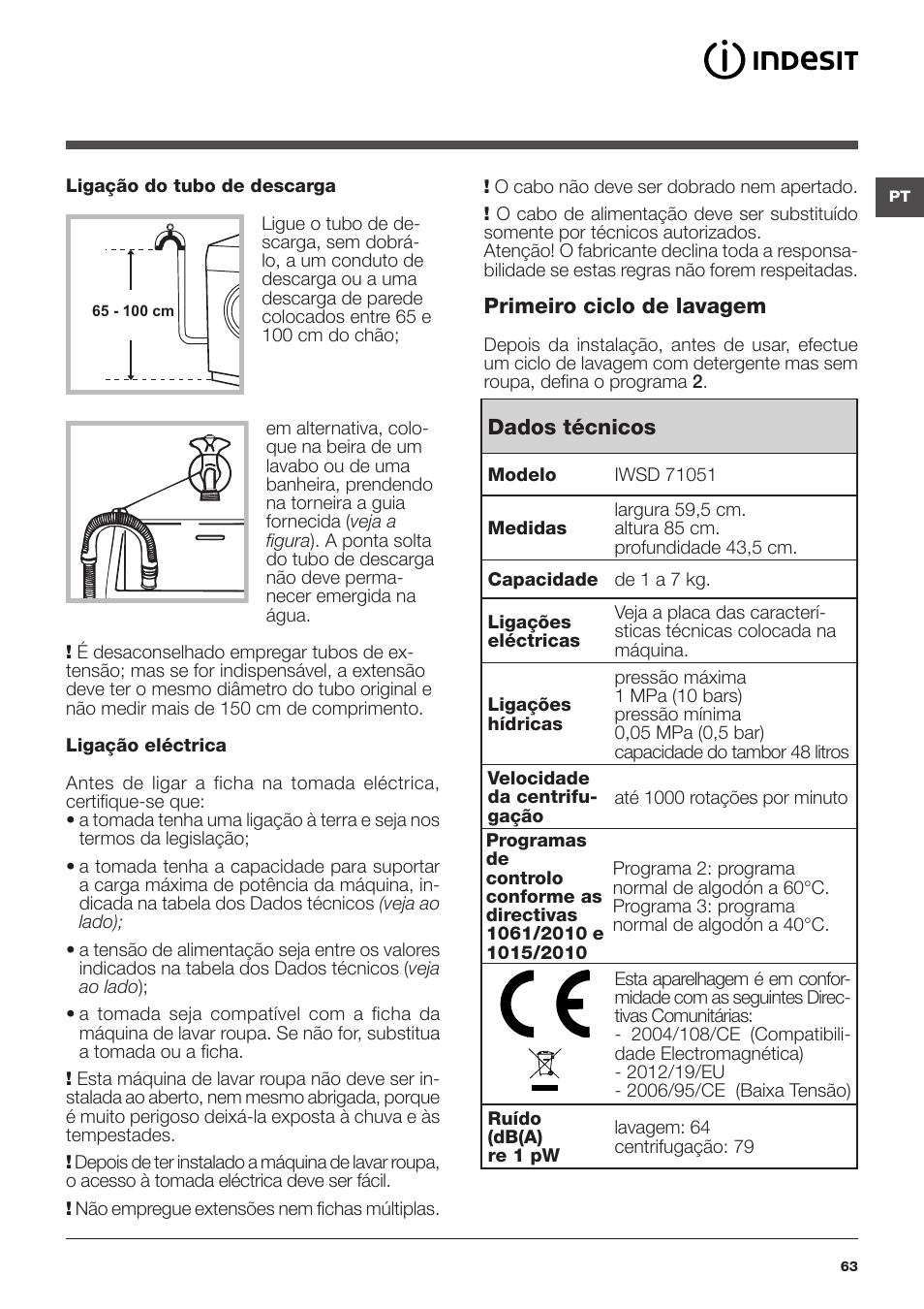 Indesit IWSD-71051-C-ECO-EU User Manual | Page 63 / 72