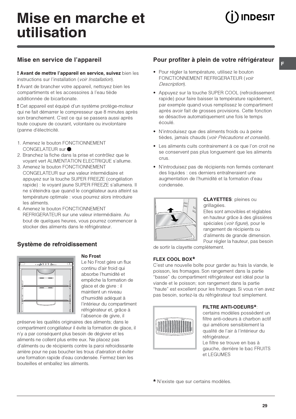 Mise en marche et utilisation | Indesit BAAN 40 FNF NXWD User Manual | Page 29 / 60