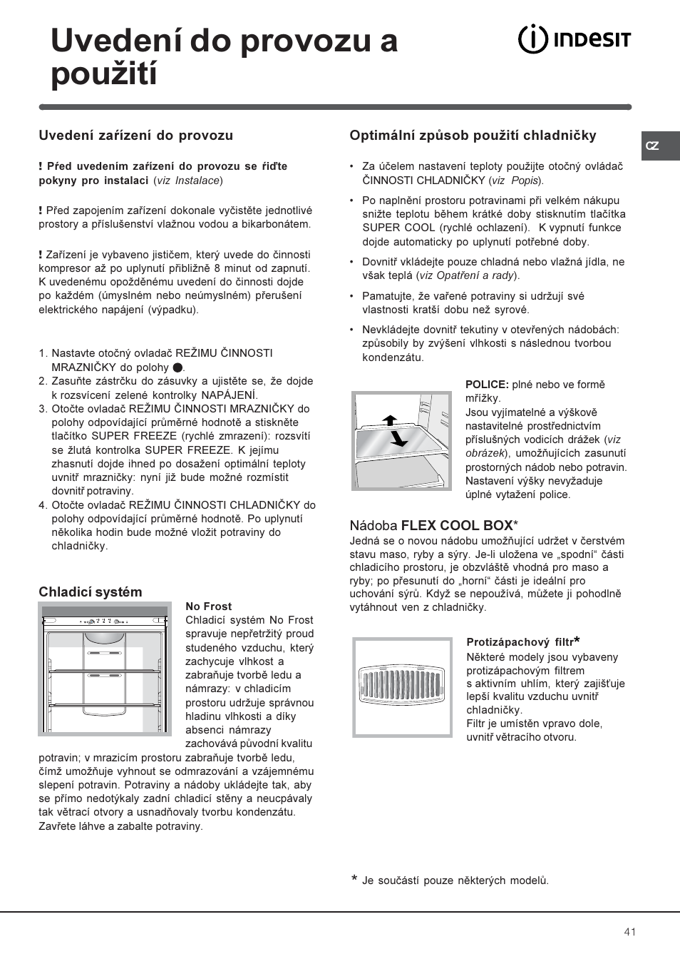 Uvedení do provozu a pouitн | Indesit BAAN 40 FNF NXWD User Manual | Page 41 / 60