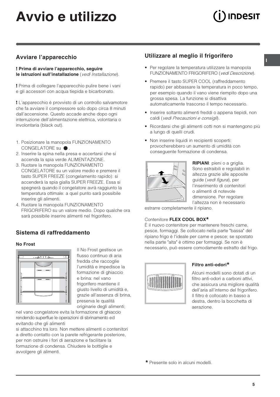 Avvio e utilizzo | Indesit BAAN 40 FNF NXWD User Manual | Page 5 / 60