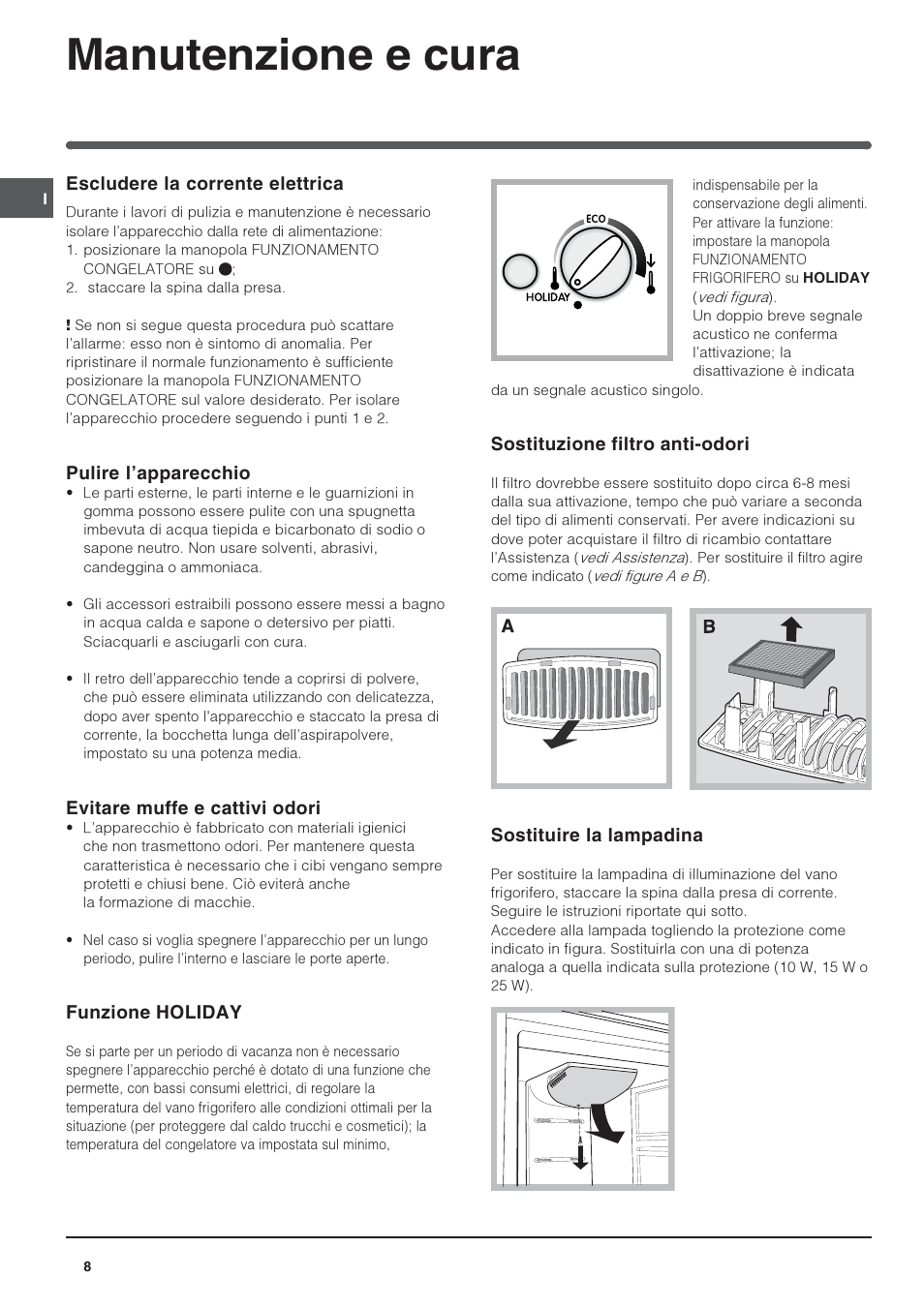 Manutenzione e cura | Indesit BAAN 40 FNF NXWD User Manual | Page 8 / 60