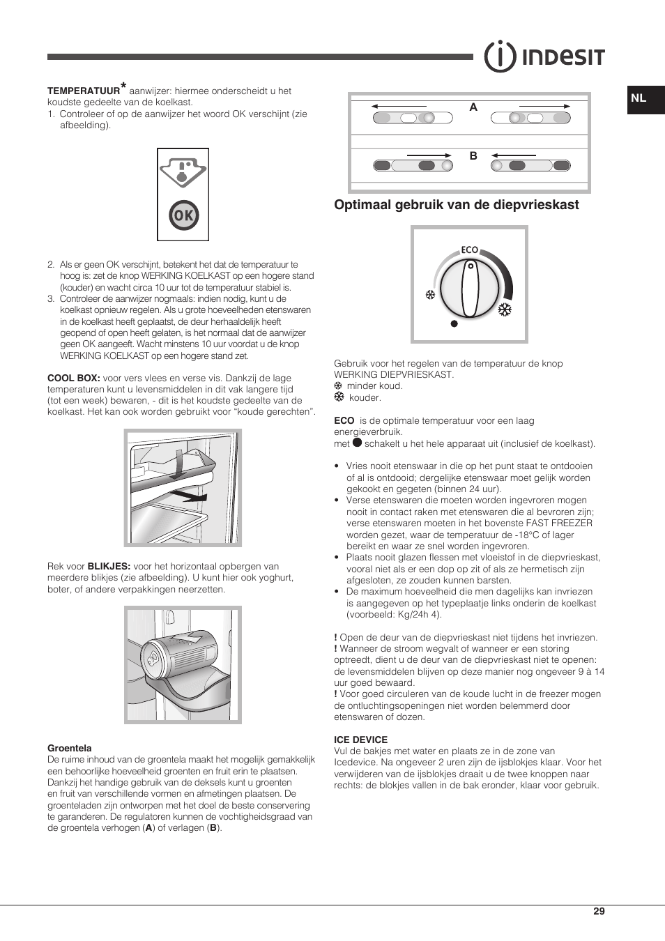Optimaal gebruik van de diepvrieskast | Indesit TAAN-6-FNF-S User Manual | Page 29 / 48