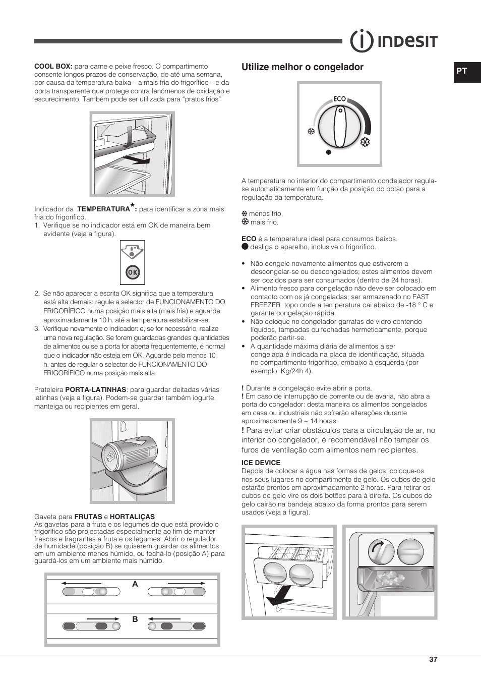 Utilize melhor o congelador | Indesit TAAN-6-FNF-S User Manual | Page 37 / 48