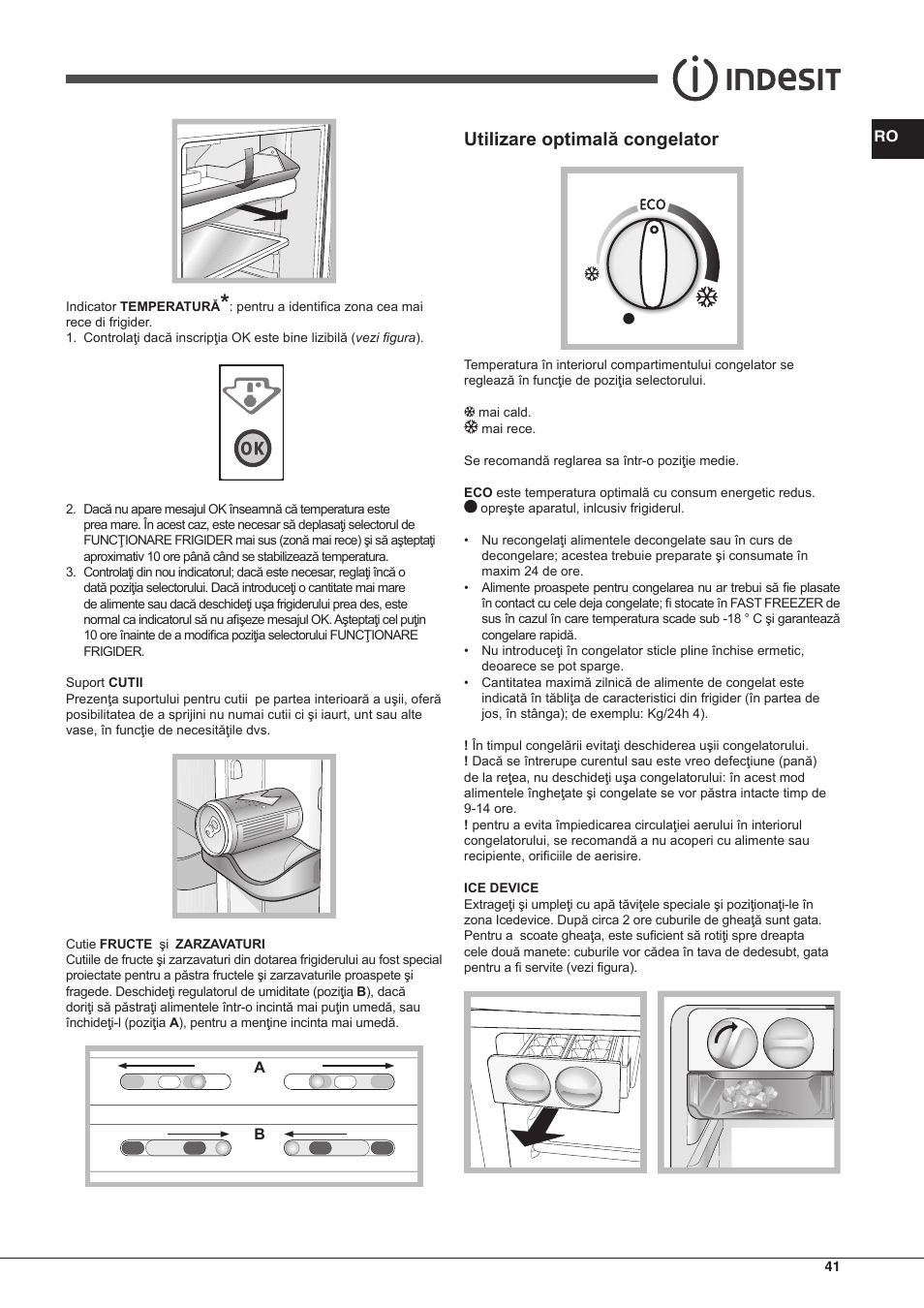Utilizare optimală congelator | Indesit TAAN-6-FNF-S User Manual | Page 41 / 48
