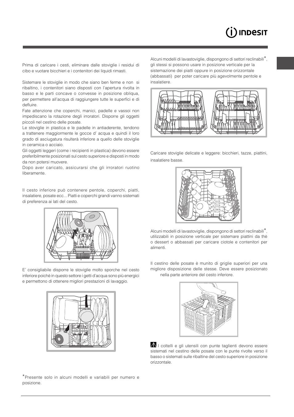 Caricare i cesti | Indesit DIF-16T1-A-EU User Manual | Page 7 / 56