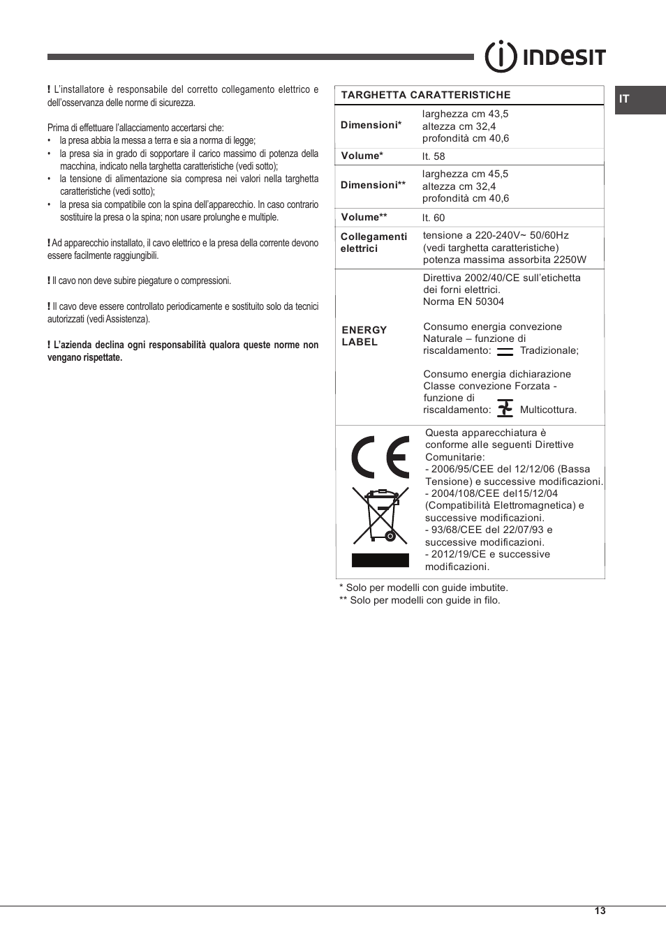 Indesit IFG-51-K.A-(GR)-S User Manual | Page 13 / 56