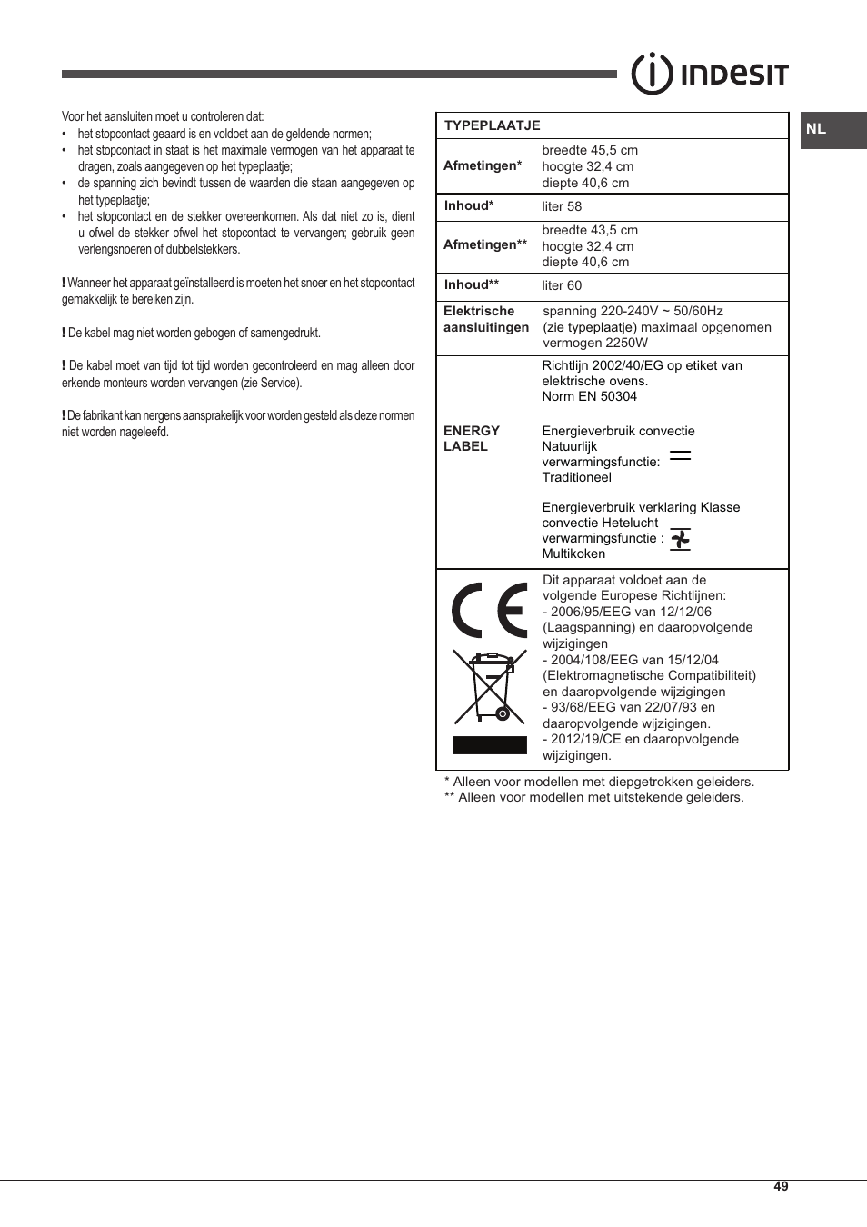 Indesit IFG-51-K.A-(GR)-S User Manual | Page 49 / 56