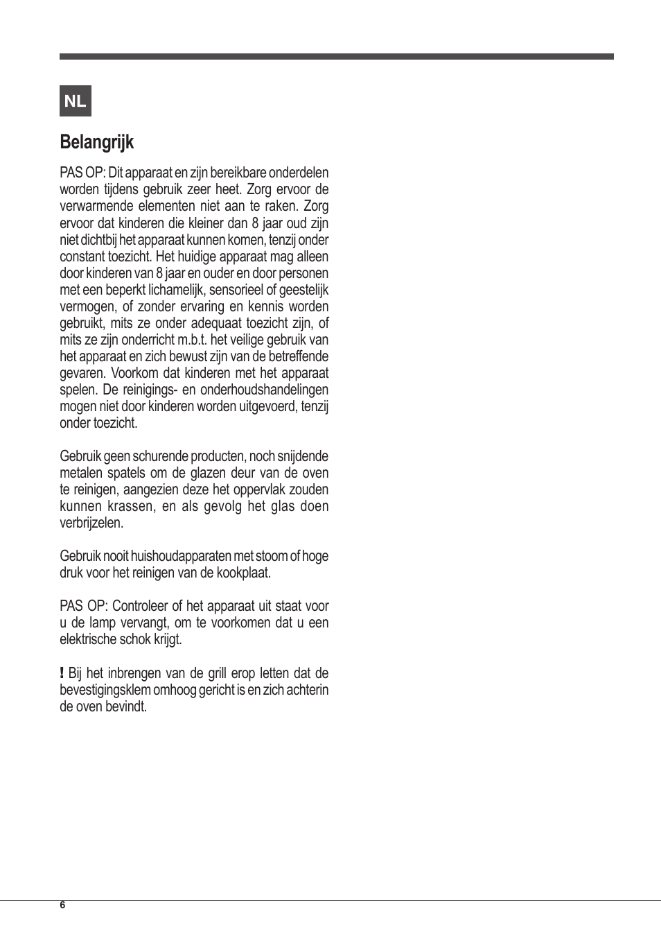 Belangrijk | Indesit IFG-51-K.A-(GR)-S User Manual | Page 6 / 56