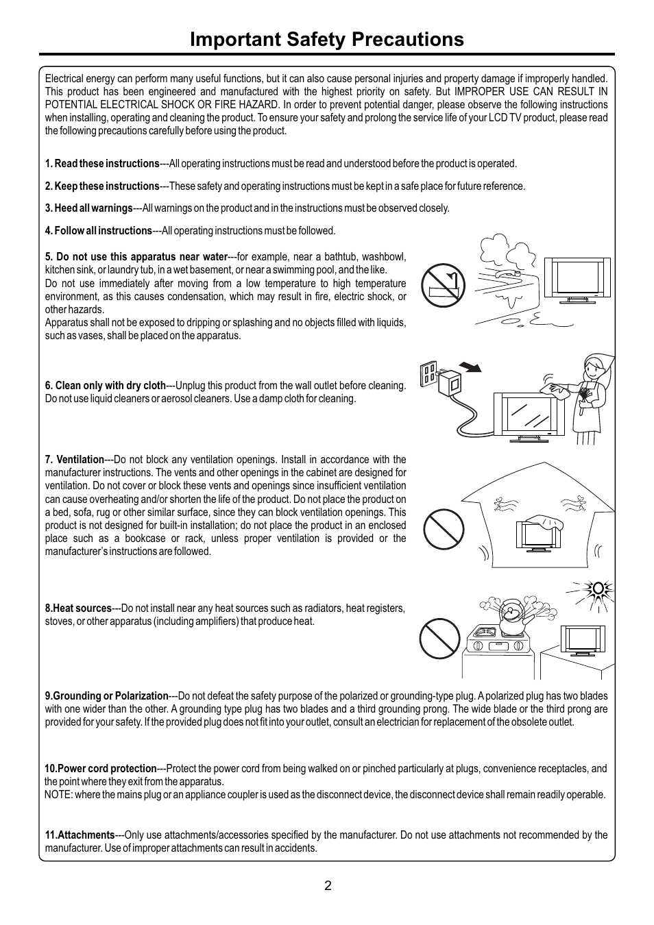 页面 4, Important safety precautions | Audiovox FPE4707HR User Manual | Page 4 / 54