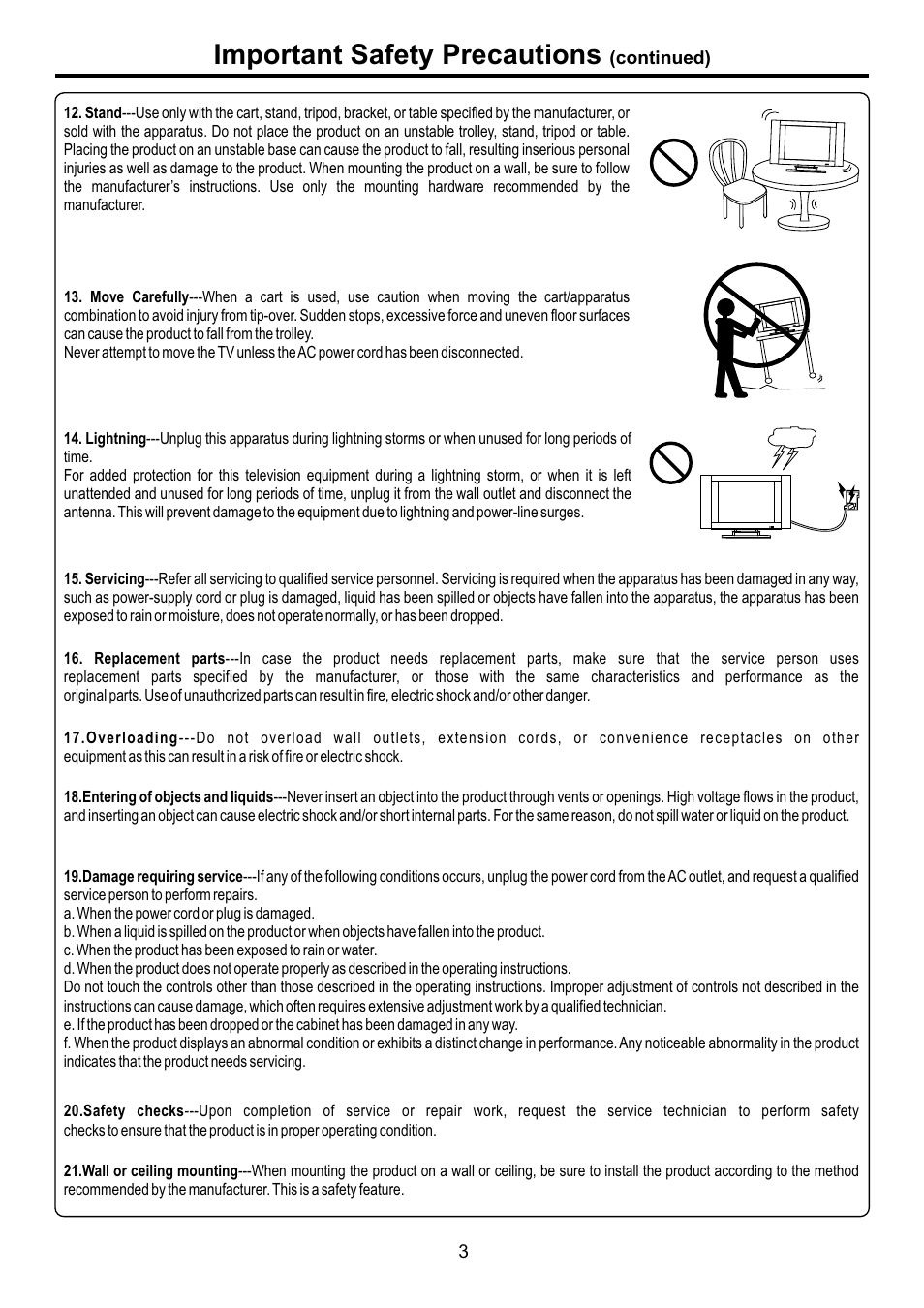 页面 5, Important safety precautions | Audiovox FPE4707HR User Manual | Page 5 / 54