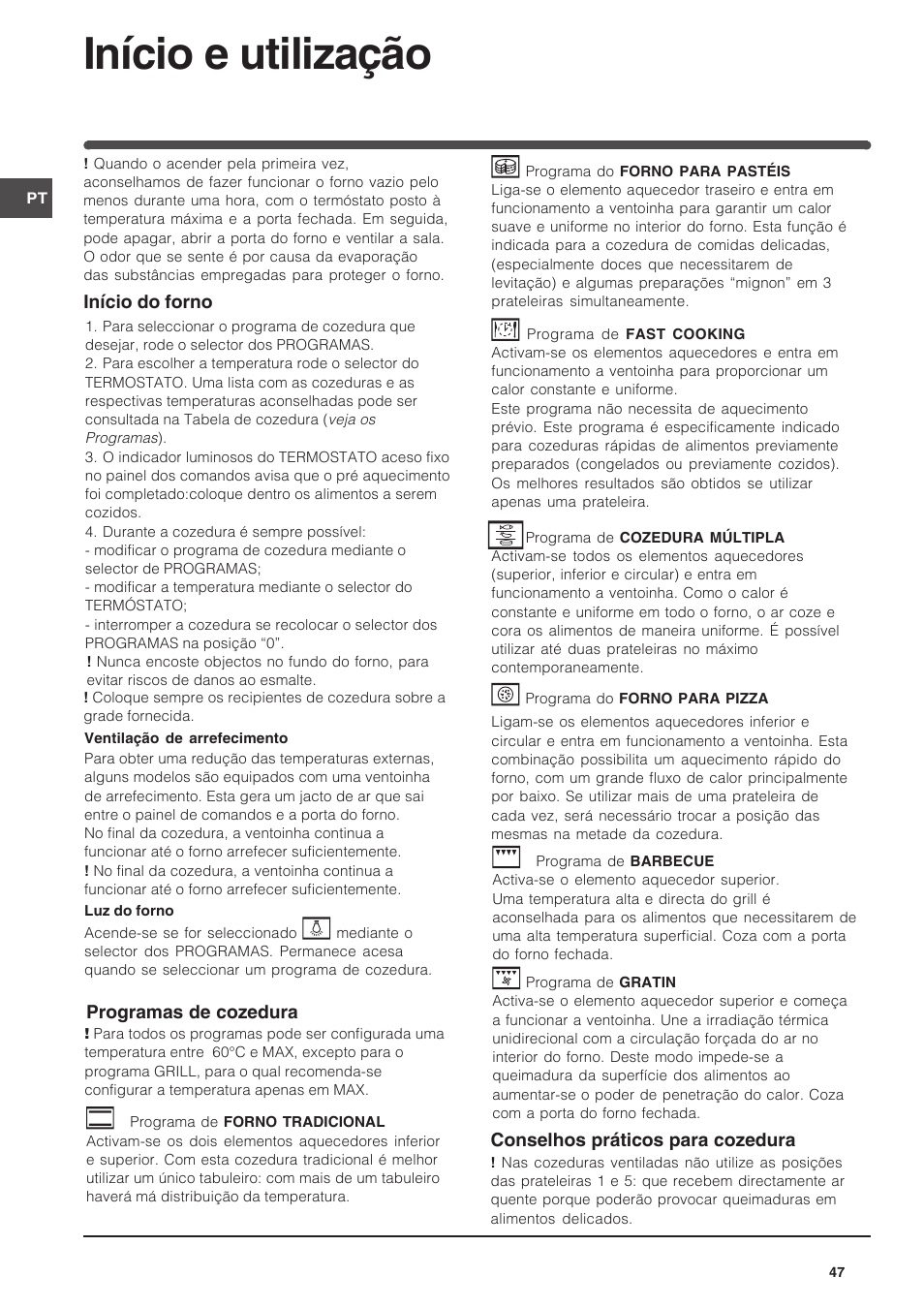 Início e utilização | Indesit FIM-734-K.A-IX User Manual | Page 47 / 72