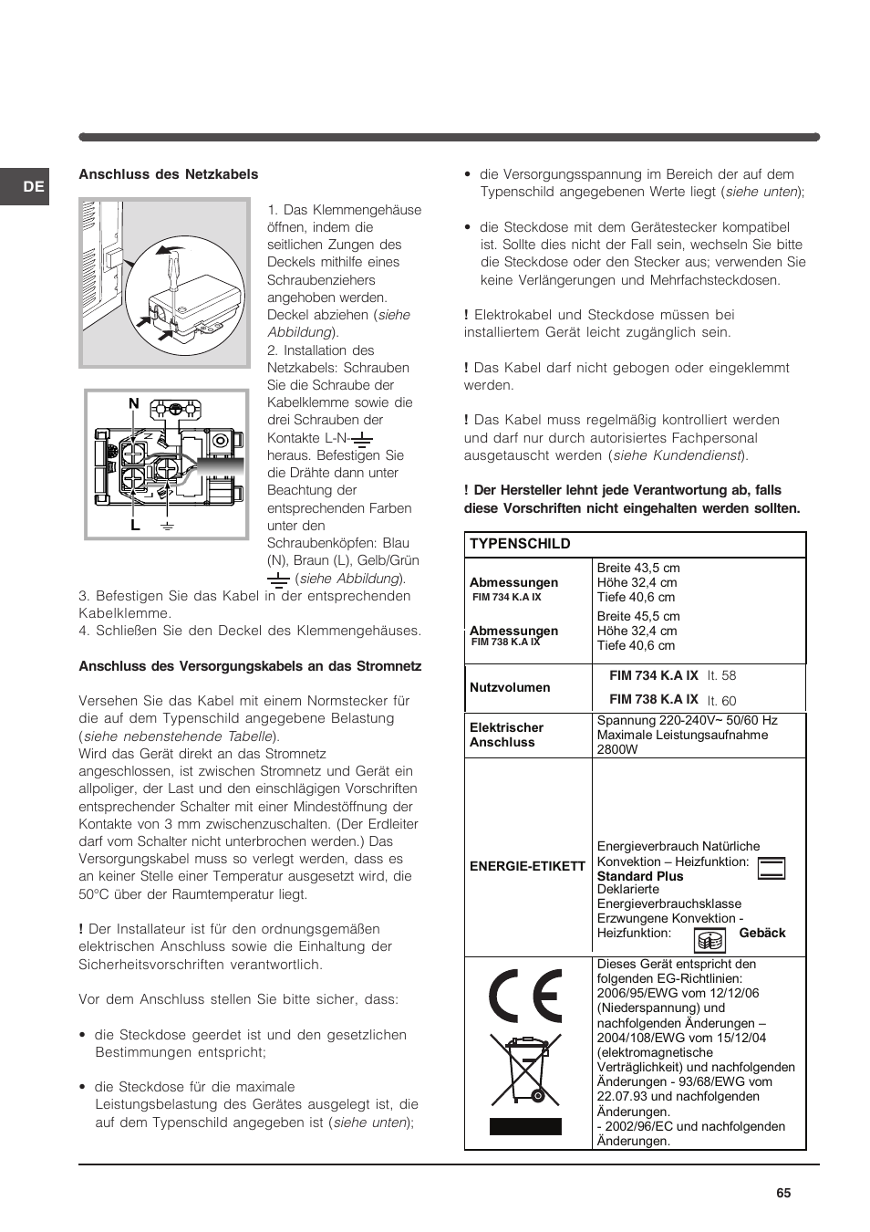 Indesit FIM-734-K.A-IX User Manual | Page 65 / 72