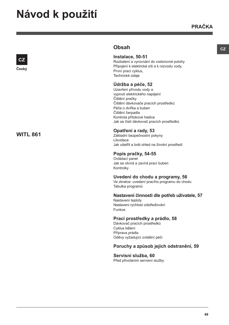 Indesit WITL-861-(EU) User Manual | Page 49 / 92