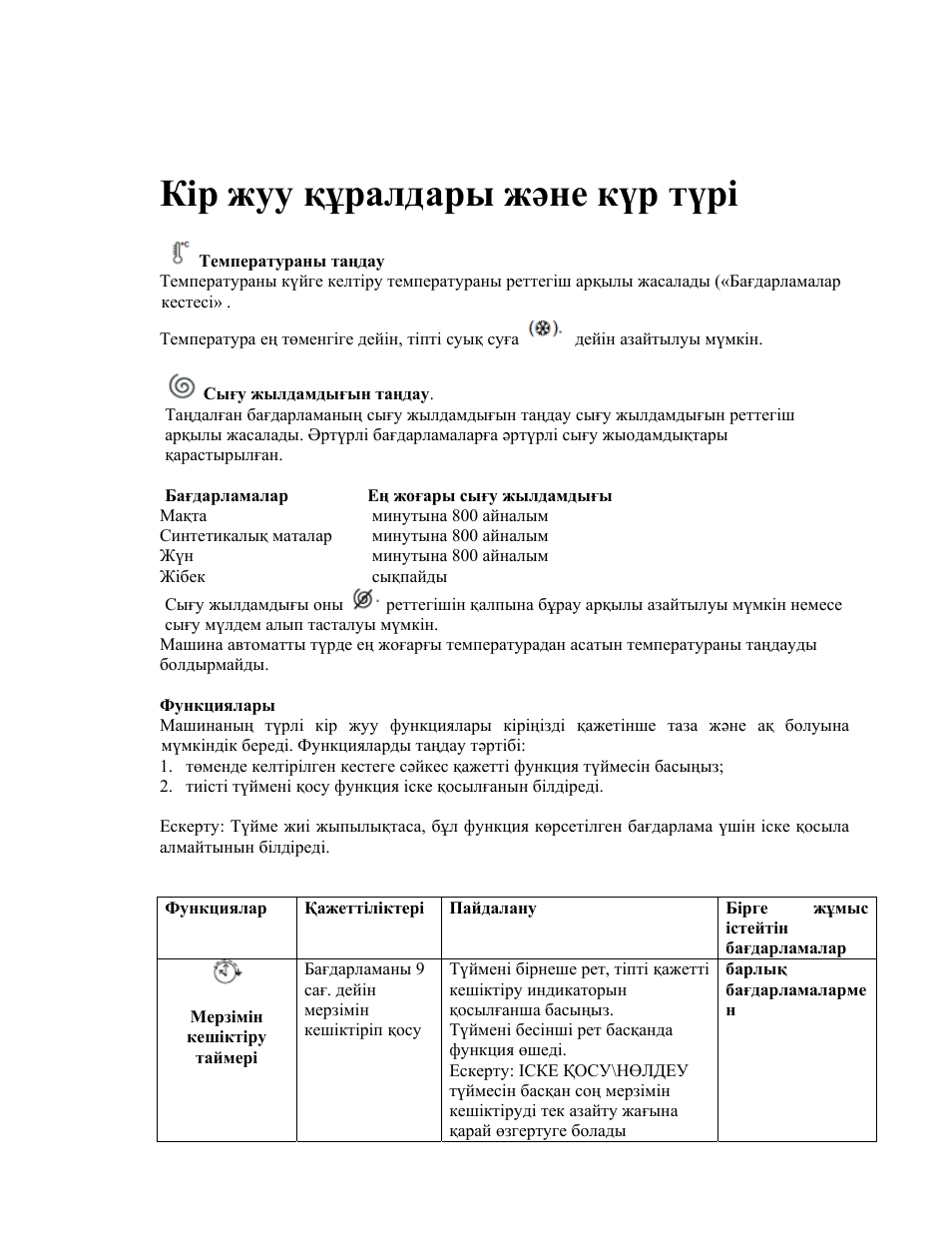 Кір жуу құралдары жəне күр түрі | Indesit WITL-861-(EU) User Manual | Page 84 / 92