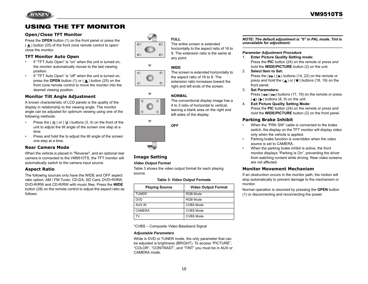 Vm9510ts, Using the tft monitor | Audiovox VM9510TS User Manual | Page 14 / 82