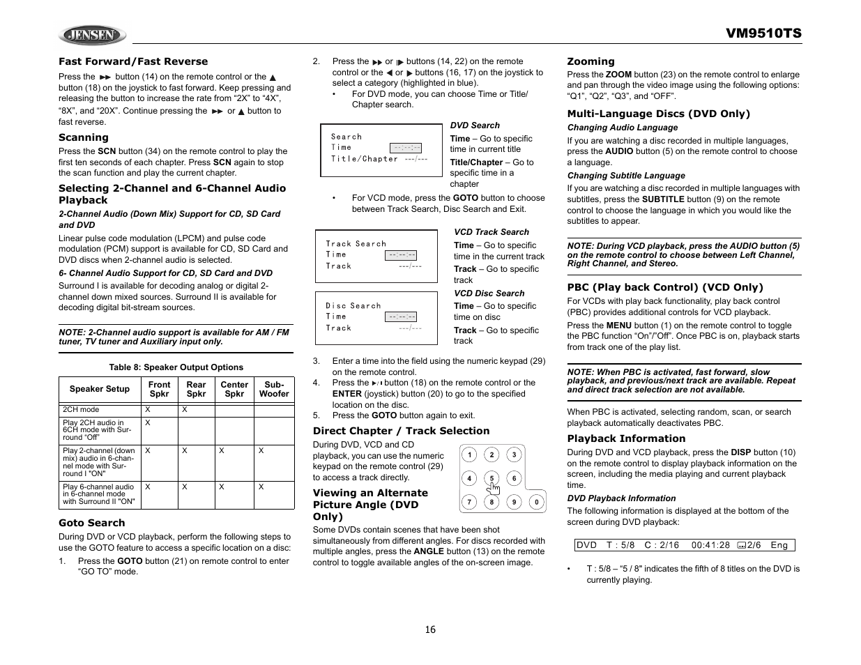 Vm9510ts | Audiovox VM9510TS User Manual | Page 20 / 82