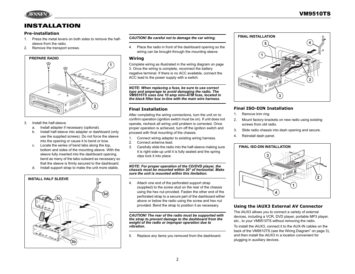 Audiovox VM9510TS User Manual | Page 6 / 82