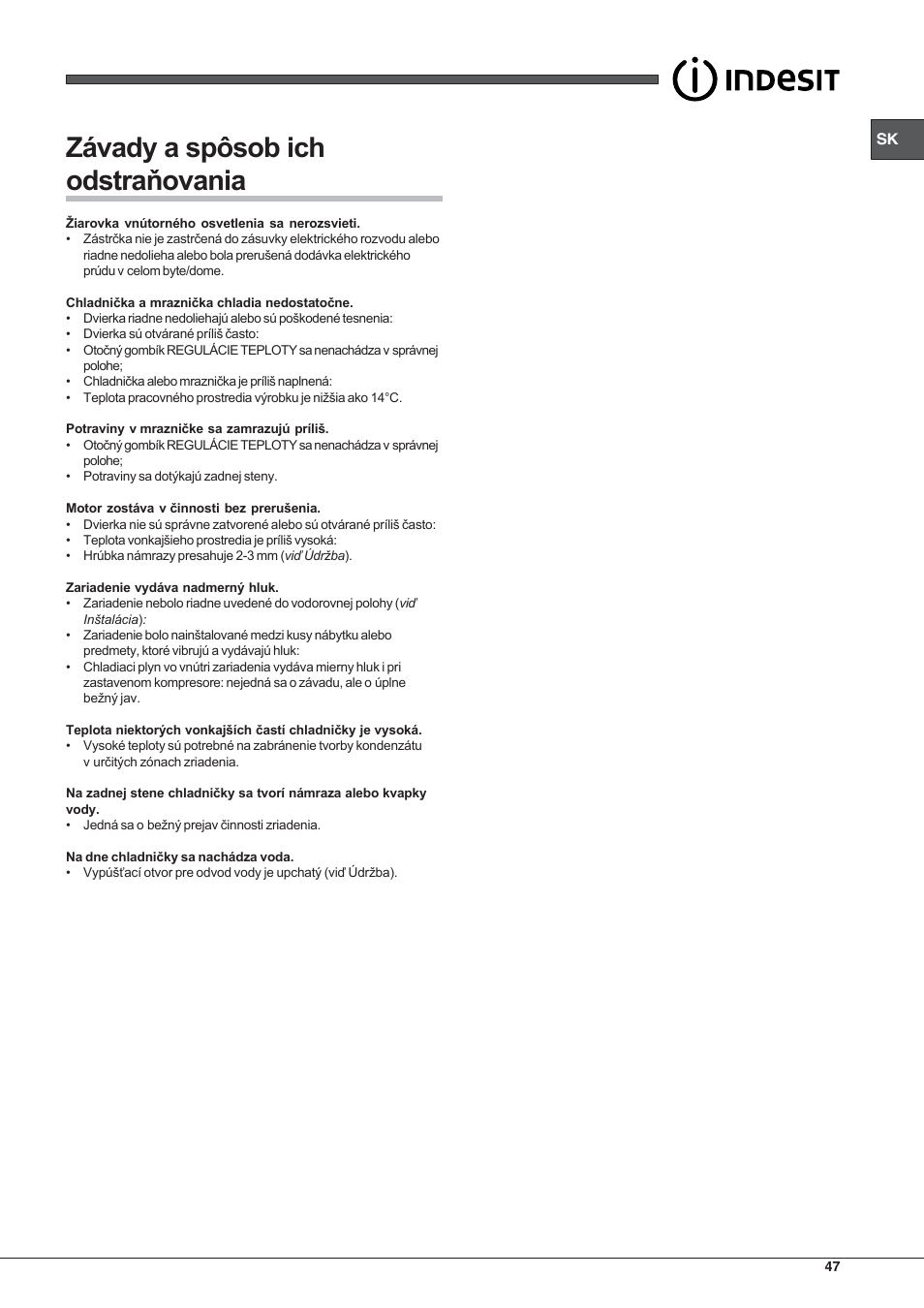Indesit TAA-12-N User Manual | Page 47 / 72