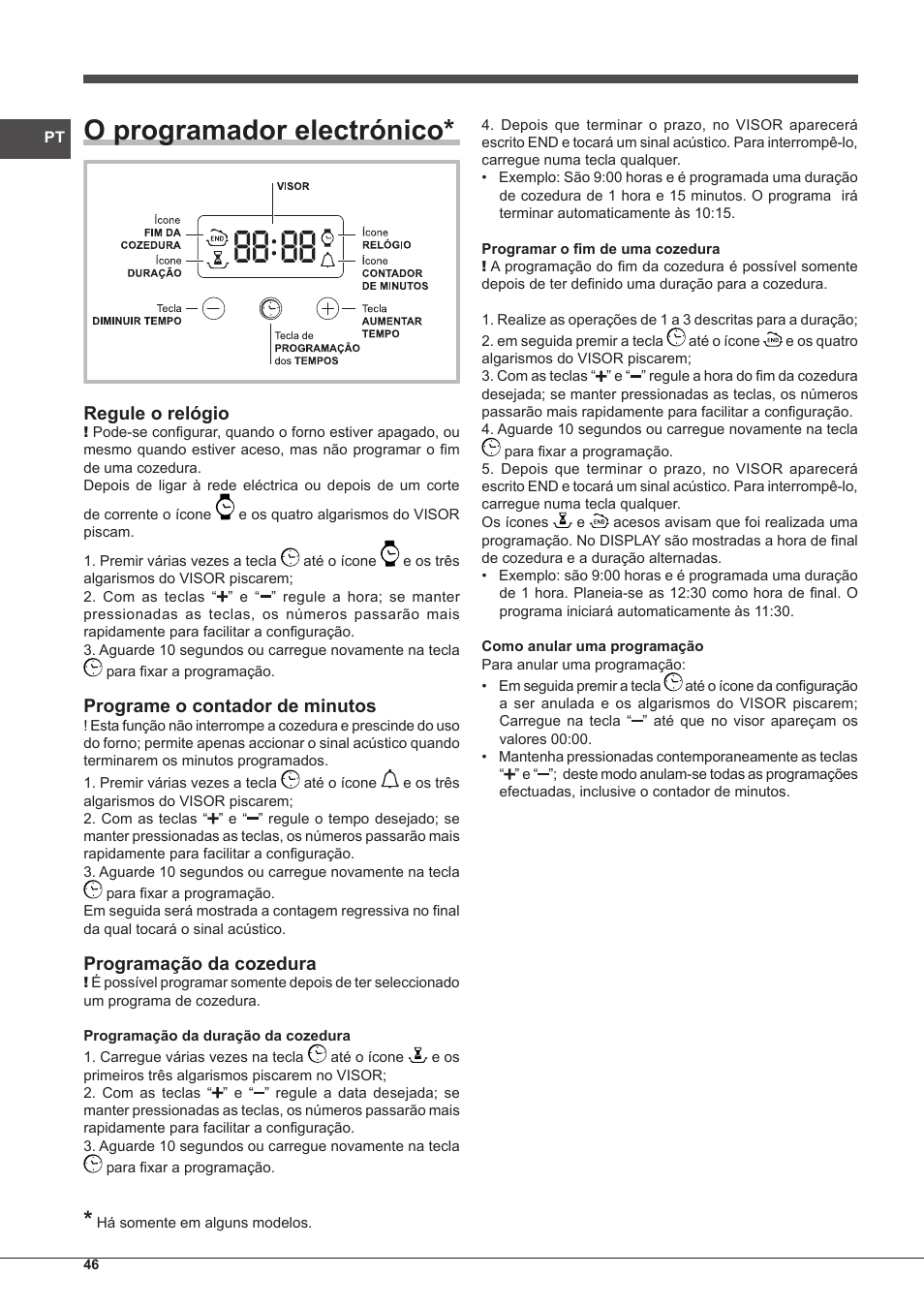 O programador electrónico | Indesit IF-63-K.A-IX-S User Manual | Page 46 / 80