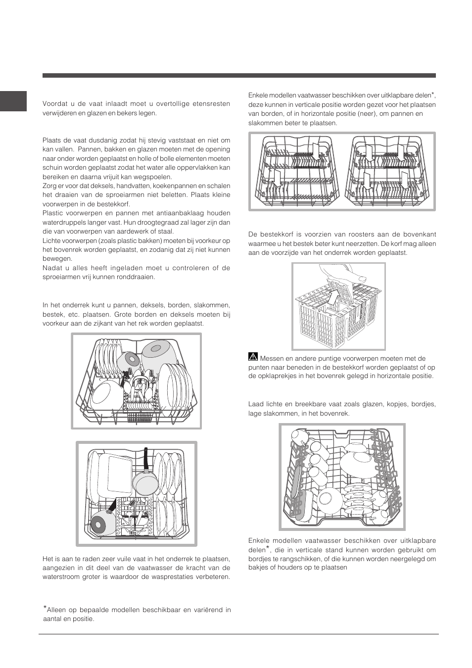 Het laden van de rekken | Indesit DFP-27T94-A-EU User Manual | Page 36 / 72