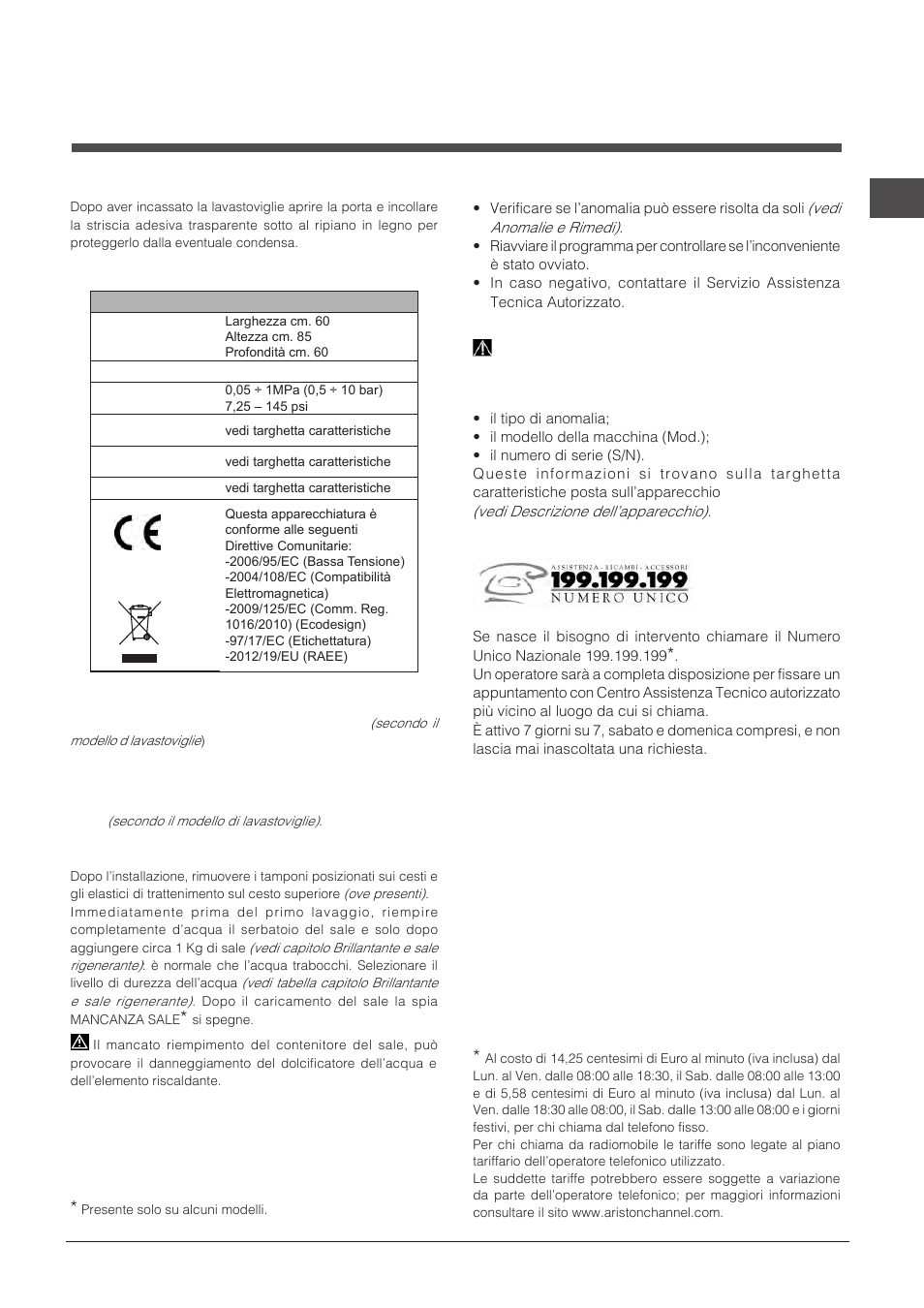 Prima di contattare l’assistenza, Assistenza attiva 7 giorni su 7 | Indesit DFP-27T94-A-EU User Manual | Page 5 / 72