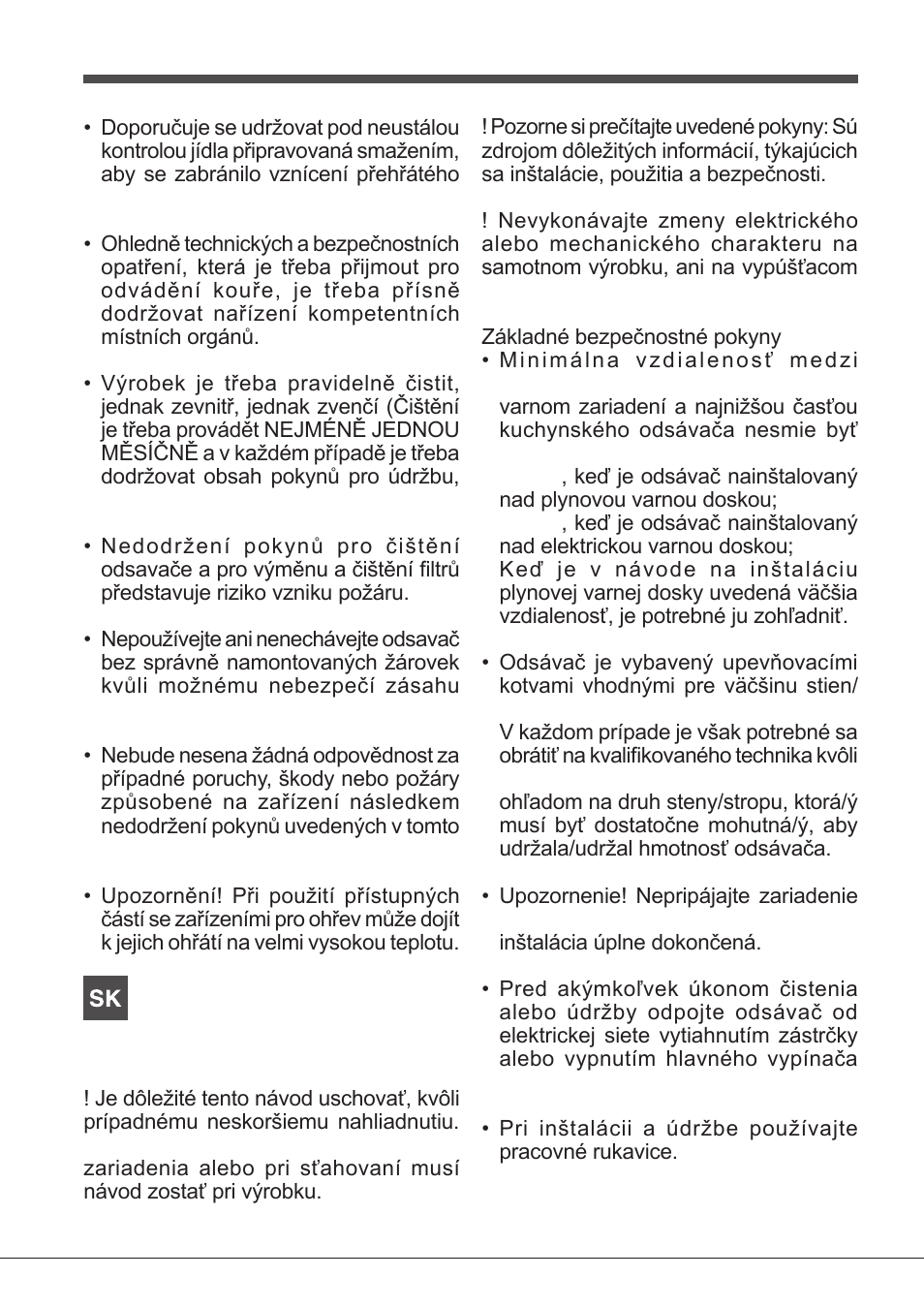 Upozornenia | Indesit IHF-9.5-A-M-IX User Manual | Page 26 / 80
