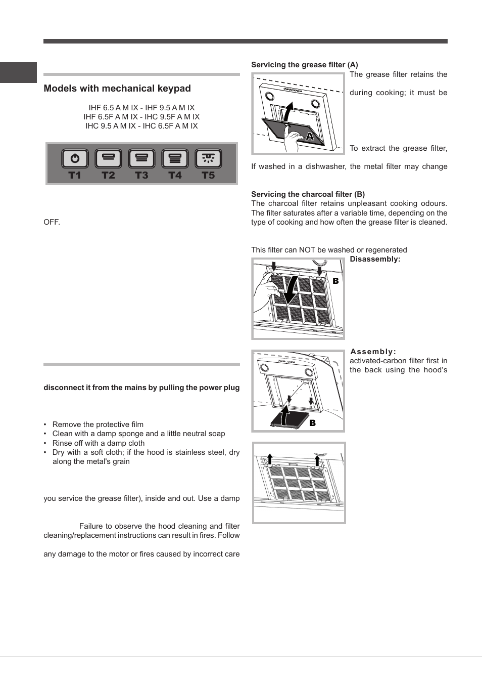 Glass controls, Maintenance and care | Indesit IHF-9.5-A-M-IX User Manual | Page 38 / 80