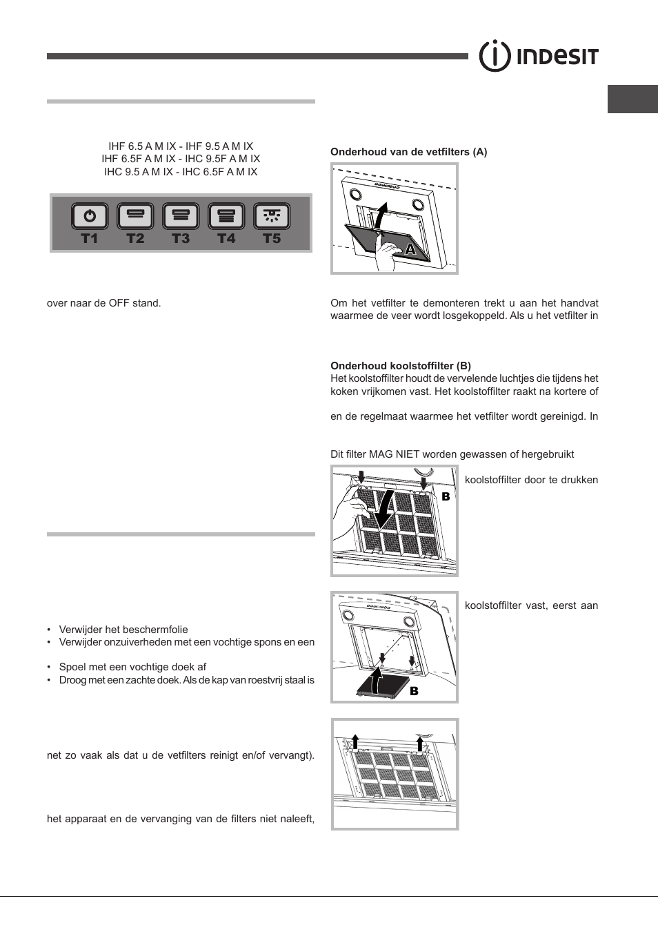 Glass bediening, Onderhoud en verzorging | Indesit IHF-9.5-A-M-IX User Manual | Page 53 / 80