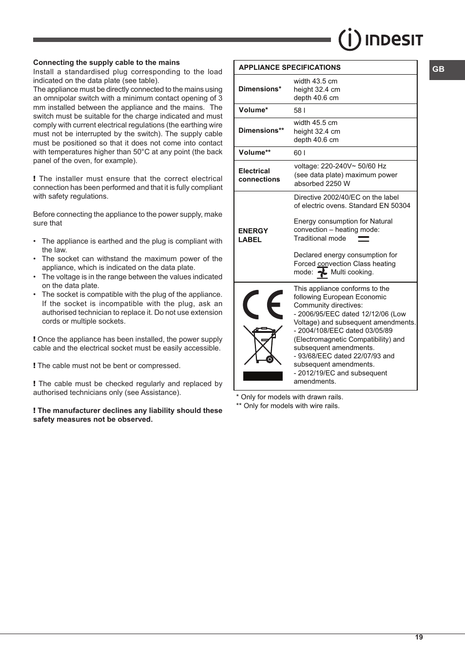Indesit IFG-51-K.A-(BK)-S User Manual | Page 19 / 60