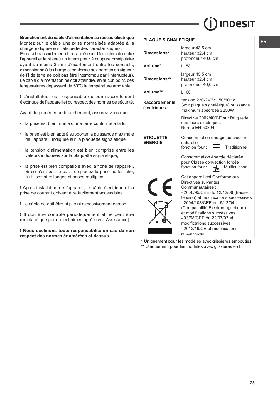 Indesit IFG-51-K.A-(BK)-S User Manual | Page 25 / 60