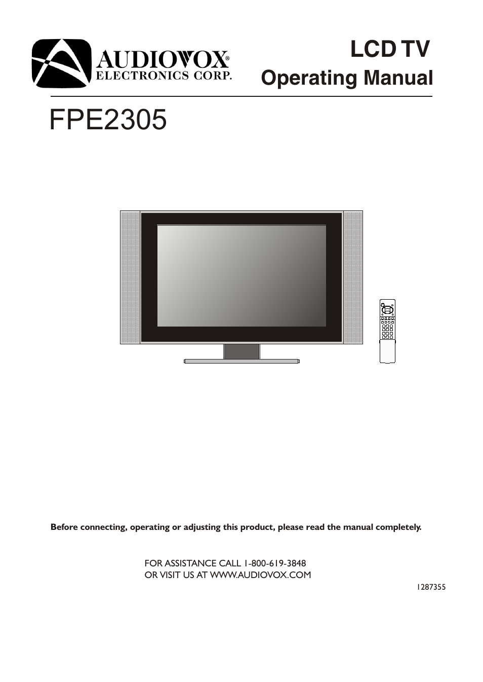 Audiovox FPE2305 User Manual | 42 pages
