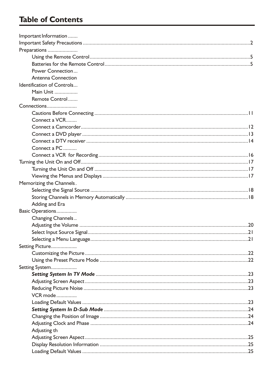 Audiovox FPE2305 User Manual | Page 2 / 42