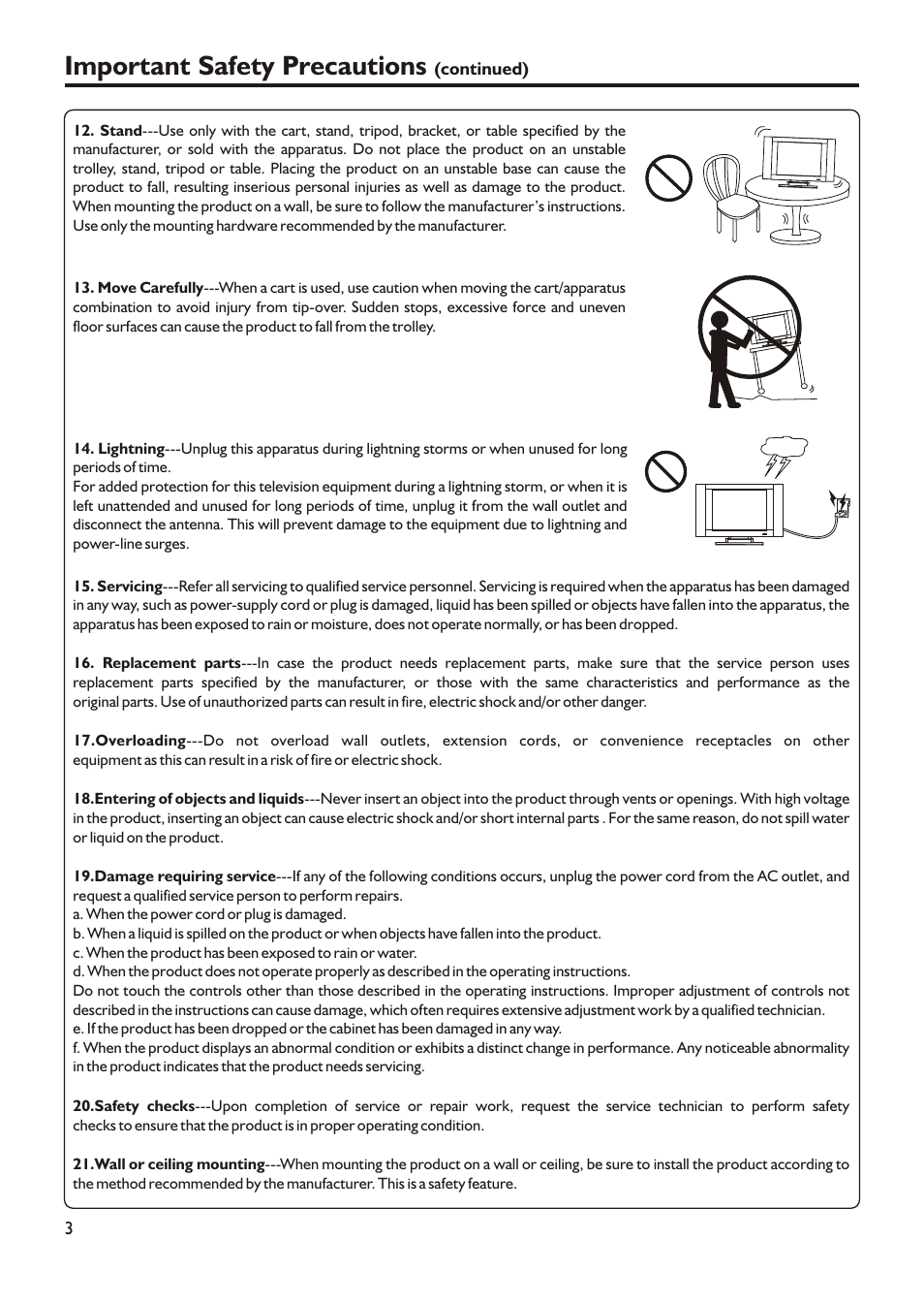 Important safety precautions | Audiovox FPE2305 User Manual | Page 6 / 42