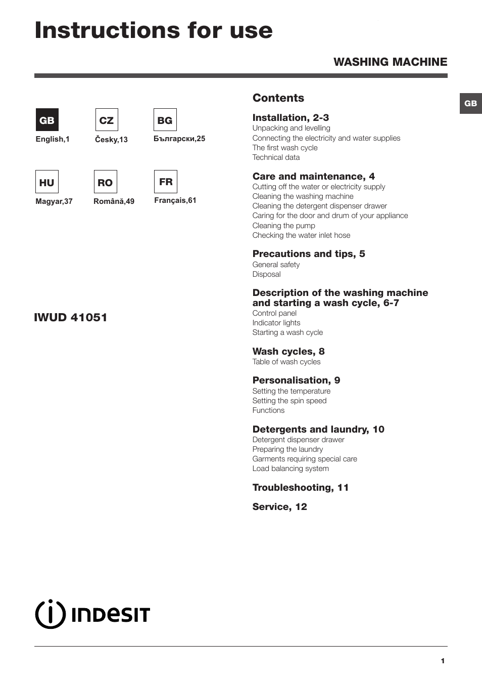 Indesit IWUD-41051-C-ECO-EU User Manual | 72 pages