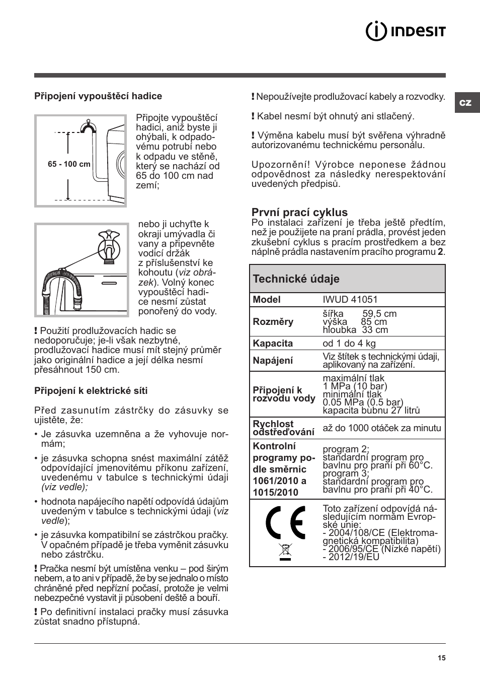 Indesit IWUD-41051-C-ECO-EU User Manual | Page 15 / 72