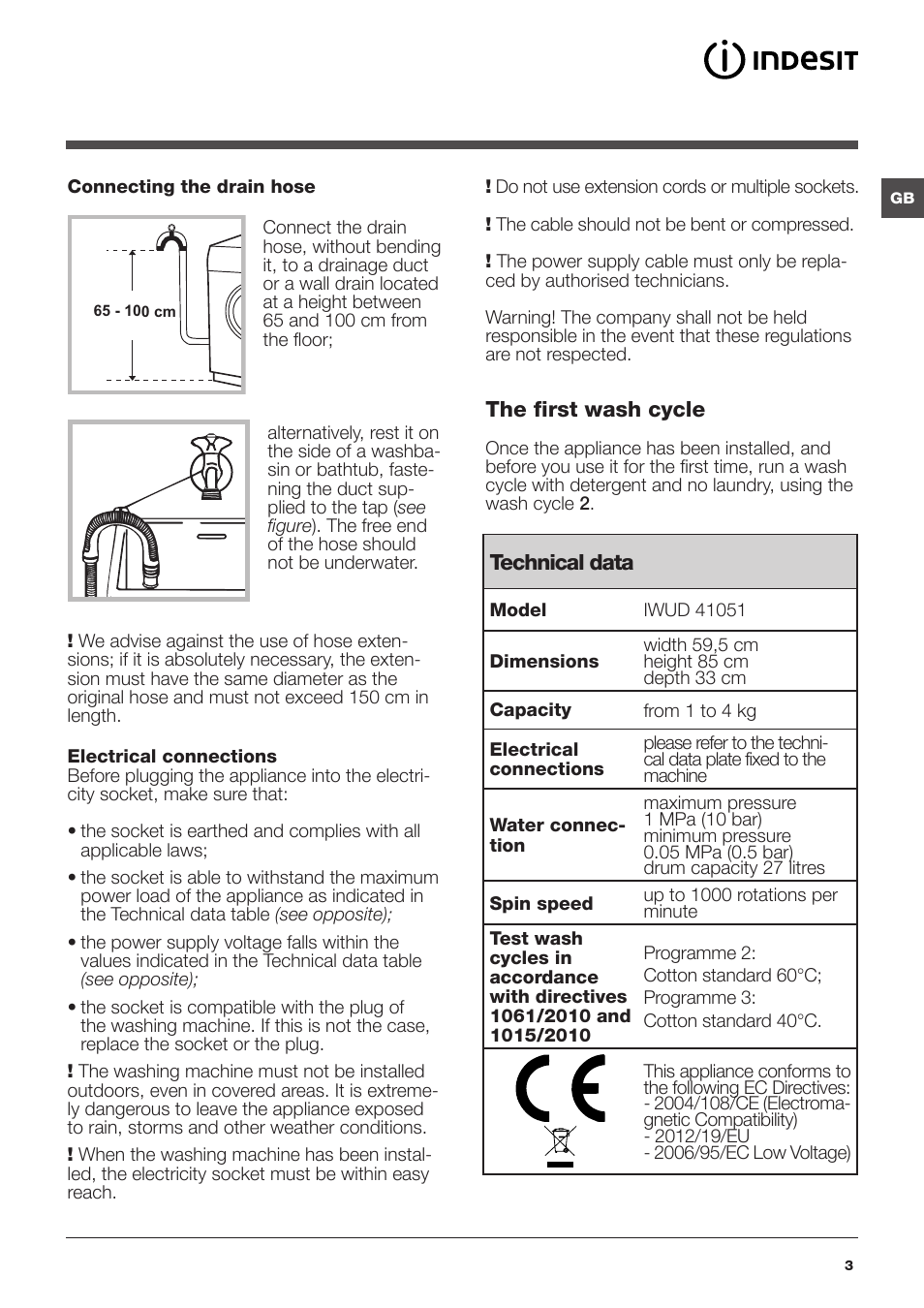 Indesit IWUD-41051-C-ECO-EU User Manual | Page 3 / 72