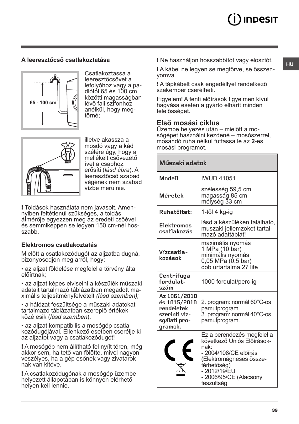 Indesit IWUD-41051-C-ECO-EU User Manual | Page 39 / 72