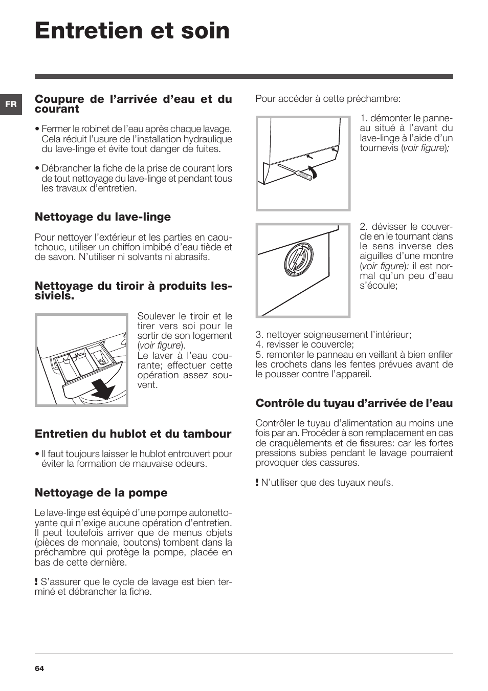 Entretien et soin | Indesit IWUD-41051-C-ECO-EU User Manual | Page 64 / 72