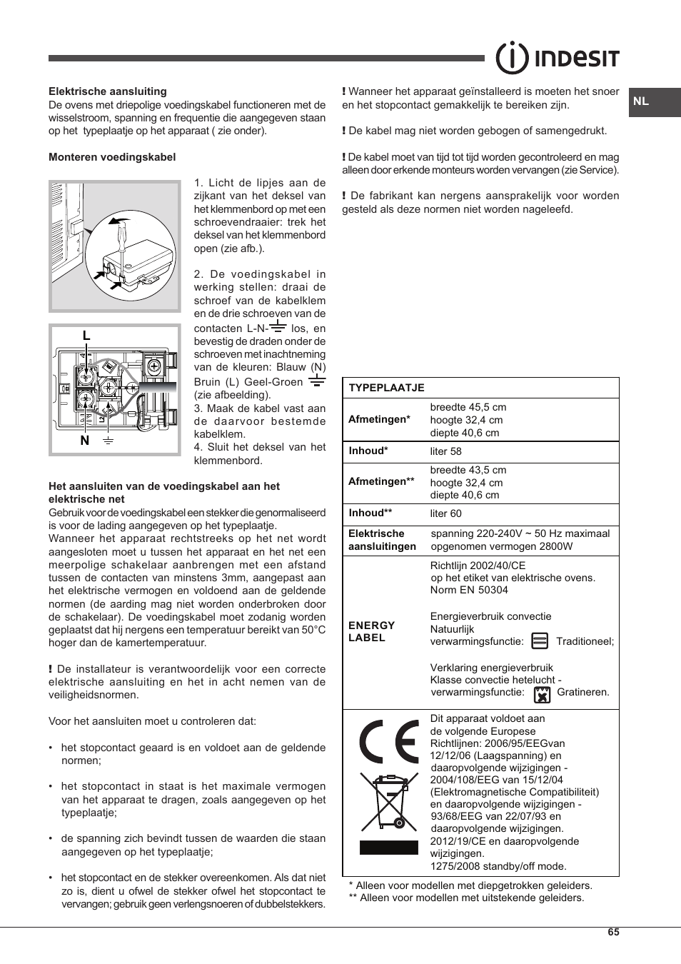 Indesit IF-88-K-GP.A-IX-S User Manual | Page 65 / 72