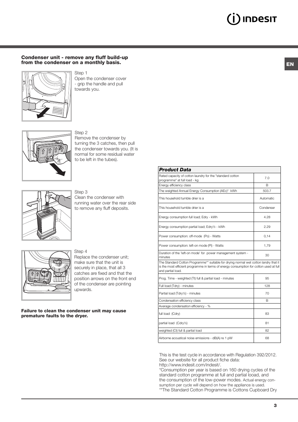 Product data | Indesit IDCA-735-B-(EU) User Manual | Page 3 / 80