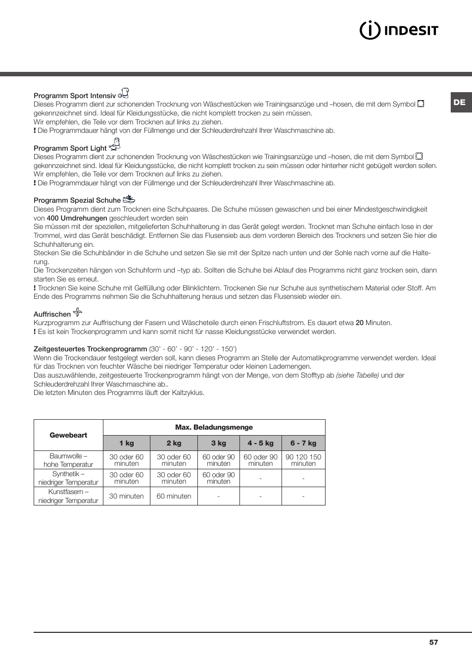 Indesit IDCA-735-B-(EU) User Manual | Page 57 / 80