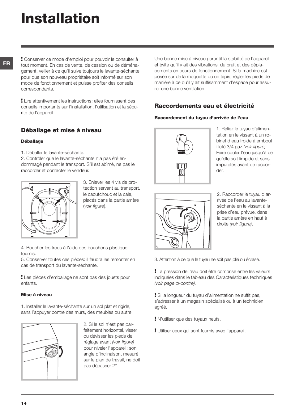 Installation | Indesit IWDE-7145-B-(EU) User Manual | Page 14 / 60