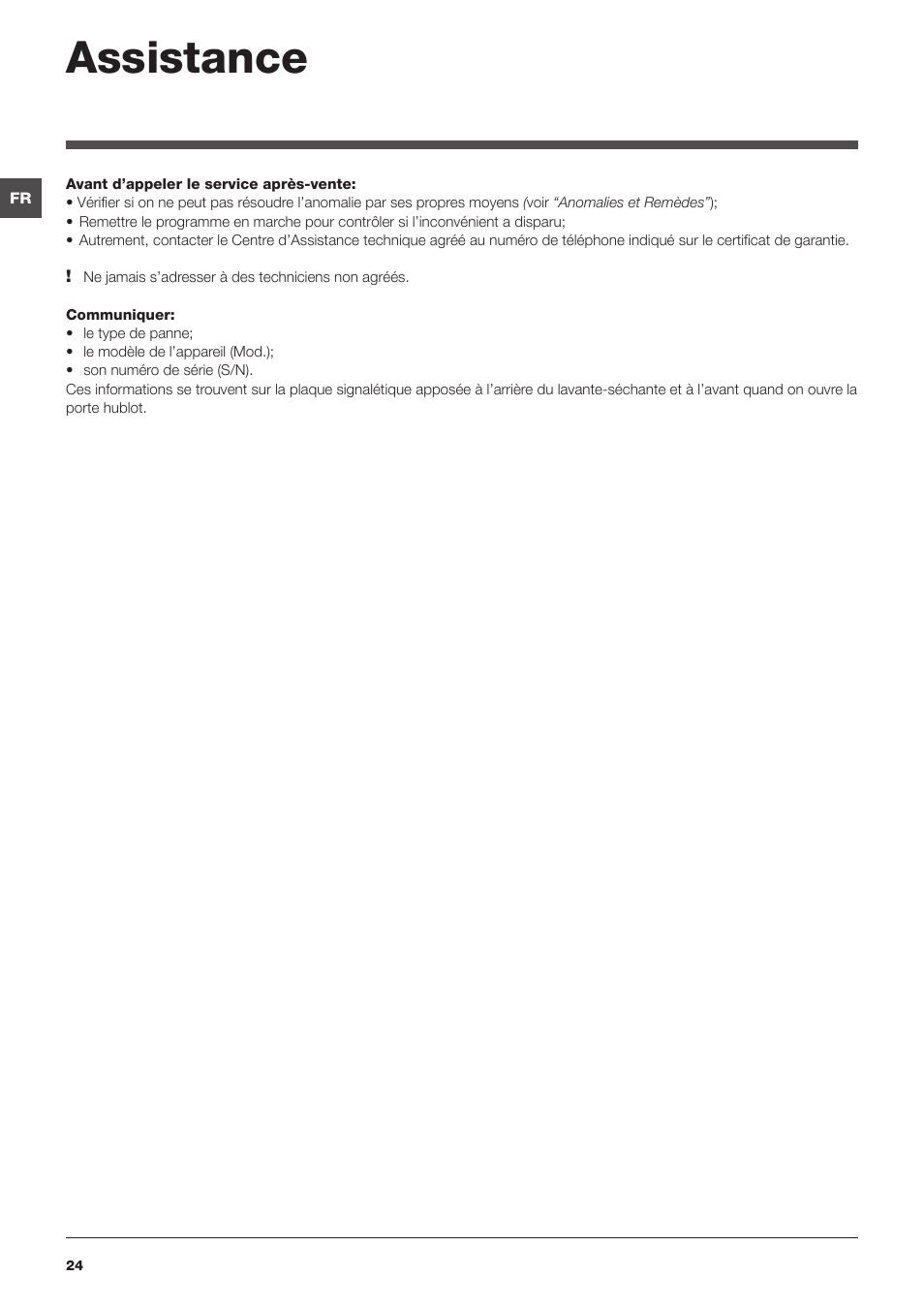 Assistance | Indesit IWDE-7145-B-(EU) User Manual | Page 24 / 60