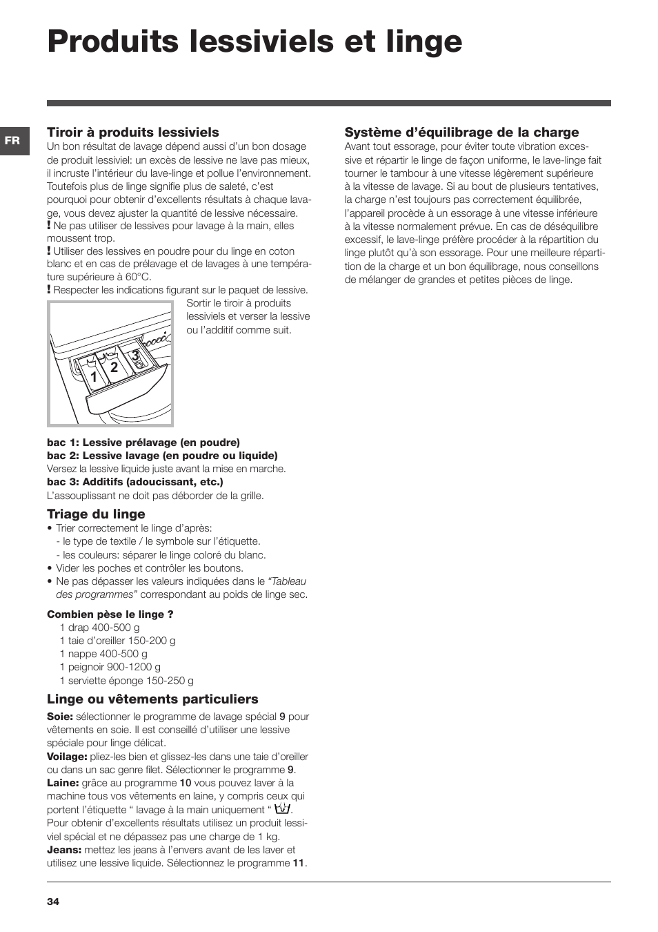 Produits lessiviels et linge | Indesit IWUC-41051-C-ECO-EU User Manual | Page 34 / 48