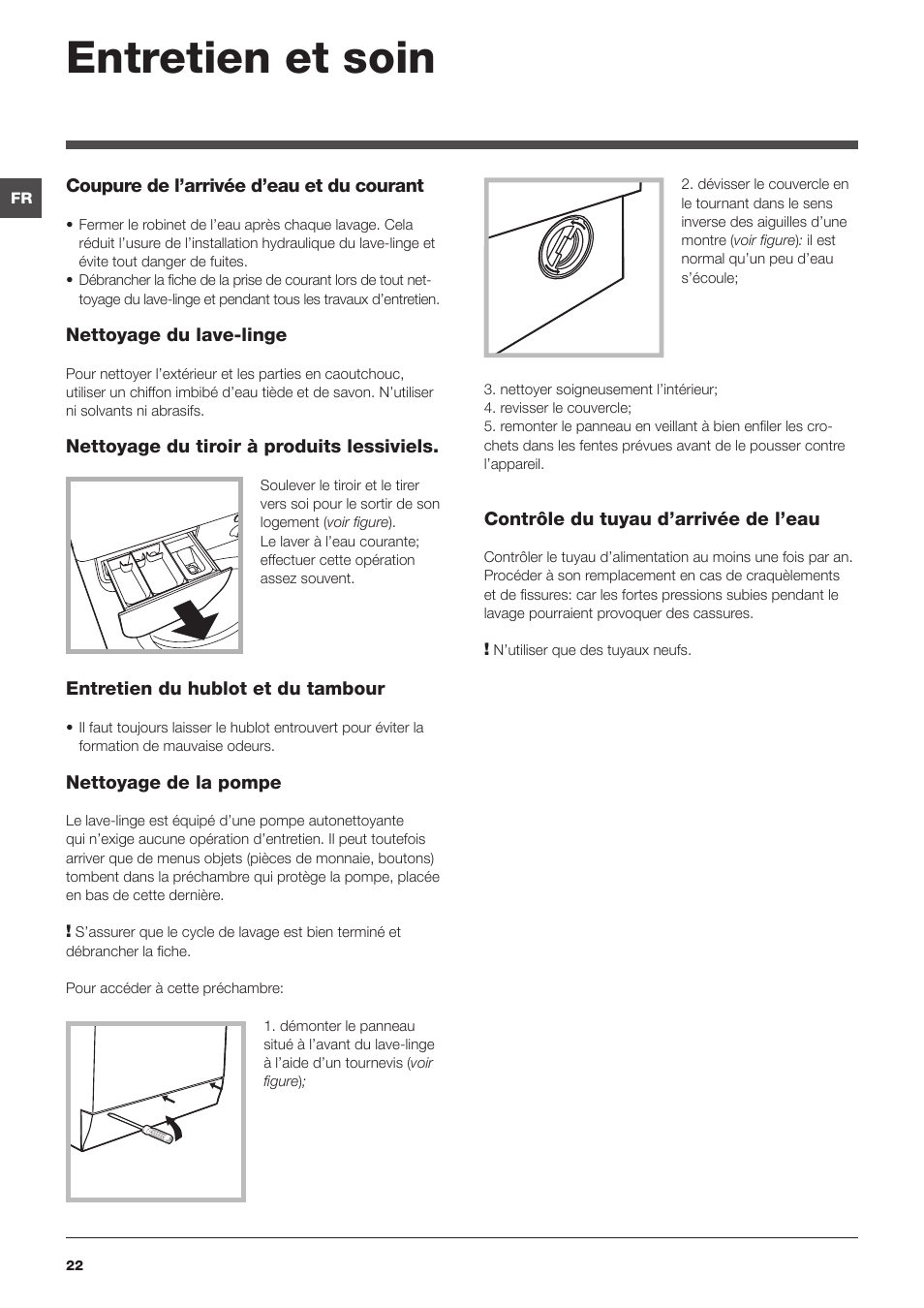 Entretien et soin | Indesit IWC-81051-C-ECO(EU) User Manual | Page 22 / 60